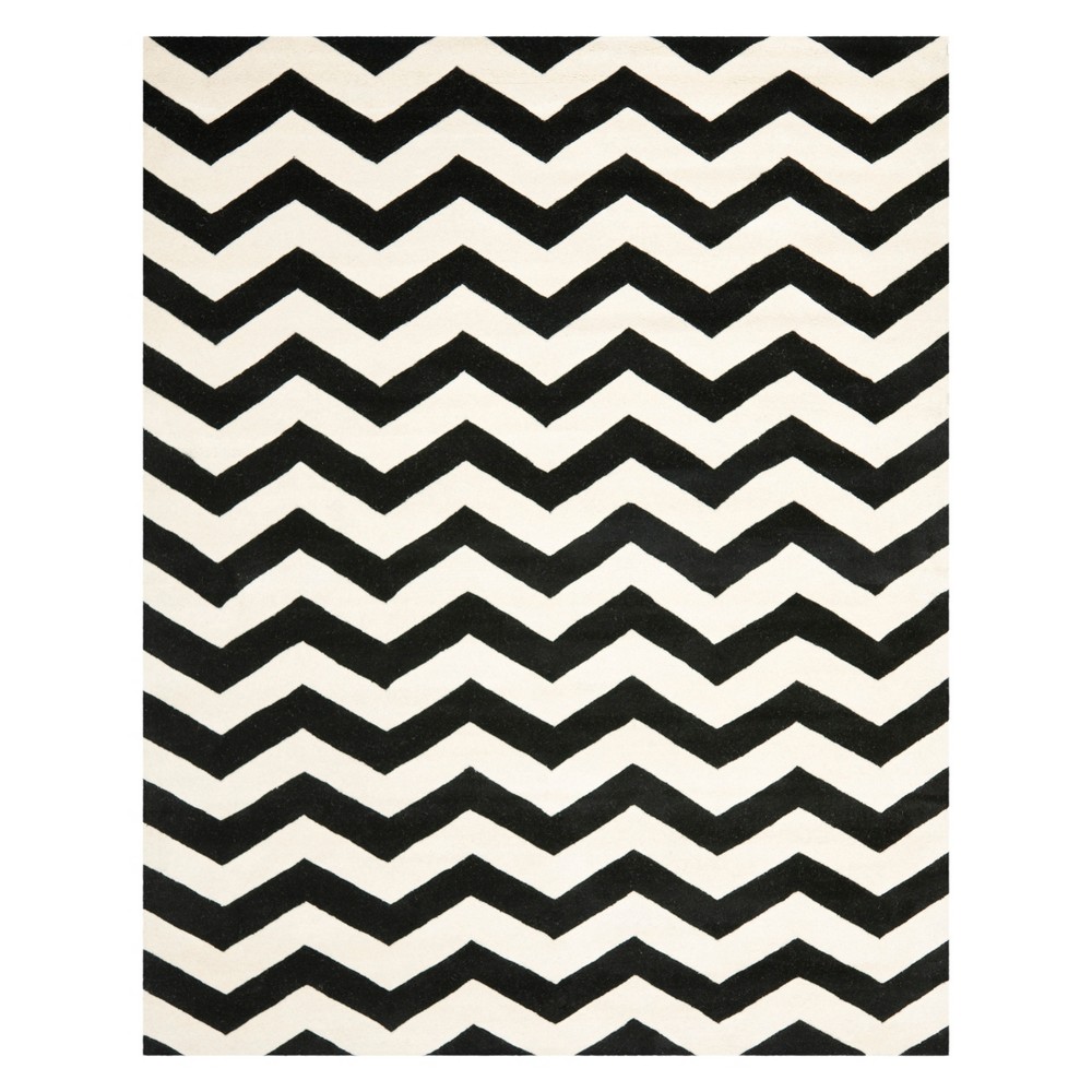 10'x14' Chevron Area Rug Ivory/Black - Safavieh