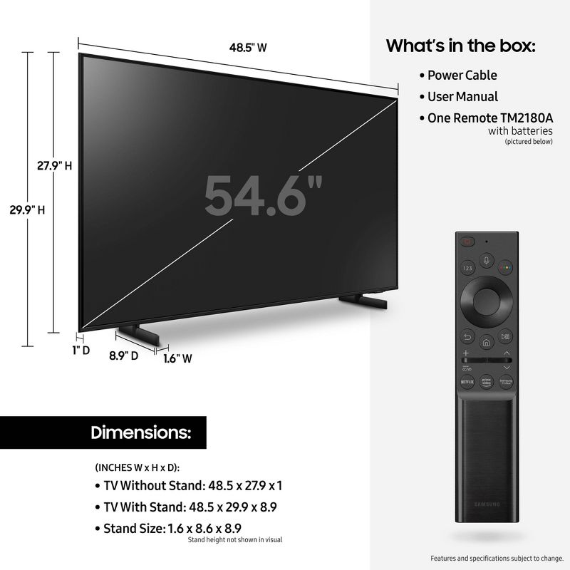 Samsung 55&#34; Smart 4K UHD TV (UN55AU8000) - Black, 6 of 12