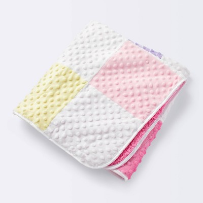 Plush Velboa Baby Blanket Patchwork - Cloud Island™ Pink