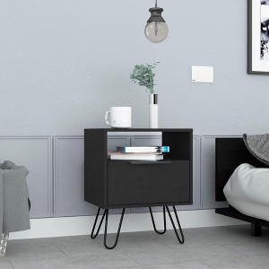 NicBex Nightstand with 1 Drawer,Bedside Table with Solid Wood Frame and Wood Legs,Modern Side Table for Bedroom,Living Room - 1 of 4