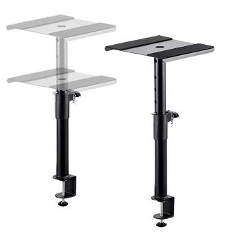 Monoprice Clamp-mounted Desktop Studio Monitor Stands (Pair) Heavy Duty Steel, Adjustable Height, Support Up to 22 lbs, Includes Antislip Pads - Stage