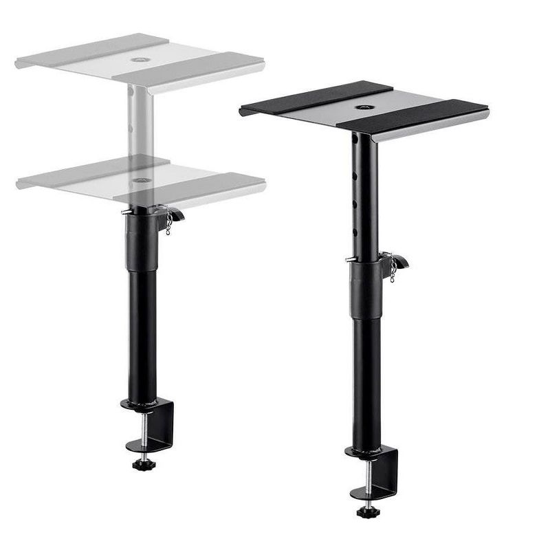 Monoprice Clamp-mounted Desktop Studio Monitor Stands (Pair) Heavy Duty Steel, Adjustable Height, Support Up to 22 lbs, Includes Antislip Pads - Stage, 1 of 7