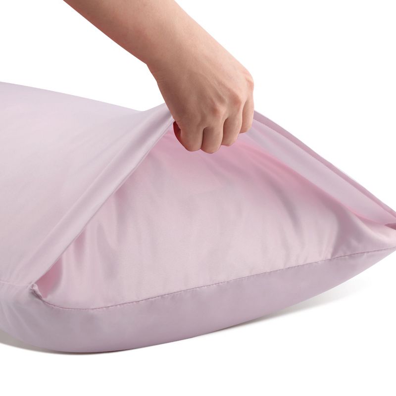 PiccoCasa Body Soft Solid for Hair and Skin Pillow Cases Light Lilac 20"x54", 2 of 5