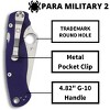 Spyderco Para Military 2 Folding Pocket Knife with 3.42" CPM S110V Steel Blade | Get a Secure Grip with the Lightweight G-10 Handle, Dark Blue - 4 of 4
