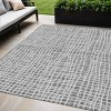 Gray Charcoal And Silver Striped Washable Indoor Outdoor Area Rug - 2 of 4