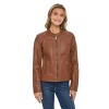 Women's Faux Leather Scuba Moto Biker Jacket - S.E.B. By SEBBY - 3 of 4