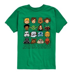 Boys' - Star Wars - Yoda and Friends Face Grid Short Sleeve Graphic T-Shirt - 1 of 4