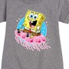 Girls' - SpongeBob SquarePants - Spongebob and Jellyfish Graphic Short Sleeve Fleece Dress - 2 of 4