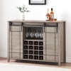 47-Inch White Wine Bar Cabinet with Sliding Barn Door, Sideboard with 16-Bottle Storage - 3 of 4