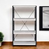 HomeRoots 43" Antiqued White And Black Metal and Wood Four Tier Etagere Bookcase - 2 of 4