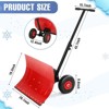 Heavy Duty Snow Shovel with Wheels, Ergonomic Snow Pusher for Driveways, Adjustable Angle & Height Handle for Efficient Snow Removal - 4 of 4