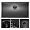 Alwen 30 x 21 Inch Brushed Stainless Steel Single Bowl Undermount Kitchen Sink with Rinse Rack and Roll Up Dish Drying Rack, Gunmetal Black - 4 of 4