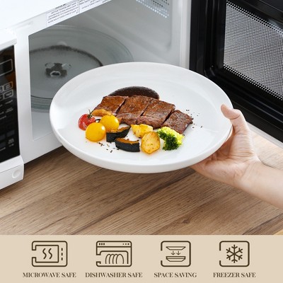 White Glossy Porcelain 12-Piece Dinnerware Set for 4