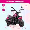 Costway 6V Kids Electric Motorcycle with Training Wheels LED Headlights Music Board Blue/Pink/Red - 3 of 4