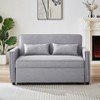 NicBex Modern Convertible Sleeper Chair, Pull-out Sofa Bed with Adjustable Back,Linen  Couches with 2 Lumbar Pillows for Living Room,Gray - 2 of 4