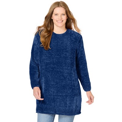 Woman Within Crewneck Chenille Sweater