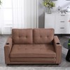 SKRAN 3-in-1 Upholstered Futon Sofa Convertible Floor Sofa bed, Tufted Loveseat,Folding Mattres Love Seat Daybed  for Living Room, Brown - 4 of 4