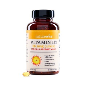 NatureWise Vitamin D3 - Naturally-Sourced Vitamin D3 Supplement - Non-GMO, in Organic Extra Virgin Olive Oil - 1 of 4