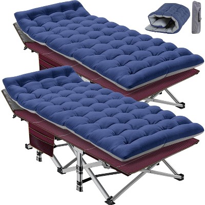 Docred Folding Camping Cot with Mattress & Carry Bag for Adults – Standard & Oversized XXL, Single & 2-Pack Outdoor Sleeping Bed Options