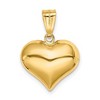 Black Bow Jewelry 14k Yellow Gold Semi Solid Diamond Cut Puffed Heart Pendant, 16mm - 3 of 4
