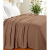 HomeRoots Queen Taupe Cotton Woven Chevron Blanket - 2 of 4