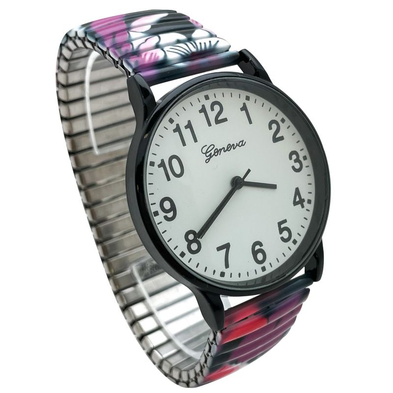 Olivia Pratt Big Dial Easy Reader Watch Abstract Elastic Stretch Band Wristwatch Women Watch, 3 of 4