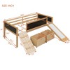 CAVINAS Twin Size Loft Bed with Storage Boxes & Blackboard & Slide,Wooden Bed Frame for Kids Room,Bedroom - 4 of 4