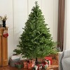 SEVOBAL 7FT Spruce Artificial Christmas Tree Unlit Flocked Xmas Tree Full Appearance Foldable Easy Assembly Metal Stand, Green, 47.2"*47.2"*82.6" - 2 of 4