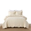Marcielo 3 Pcs Floral Embroidered Cotton Bedspread Set with Scalloped Edge - 2 of 4
