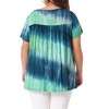 Agnes Orinda Women's Plus Size Tie Dye Short Sleeve Casual Round Neck Pleated Summer Blouse - 4 of 4
