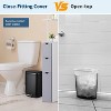 Bathroom Trash Bin with Lid, 3.2 Gallon Stainless Steel Kitchen Trash Can, Soft-Close Pedal - 4 of 4