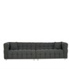 102 Inch Teddy Velvet Sofa, With 2 Throw Pillows, Hardware Feet, Mid Century Indoor Couch, Upholstered Couch For Living Room - 3 of 4