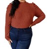 Women's Ribbed mock neck top with puff sleeves - Basic Bae - 4 of 4