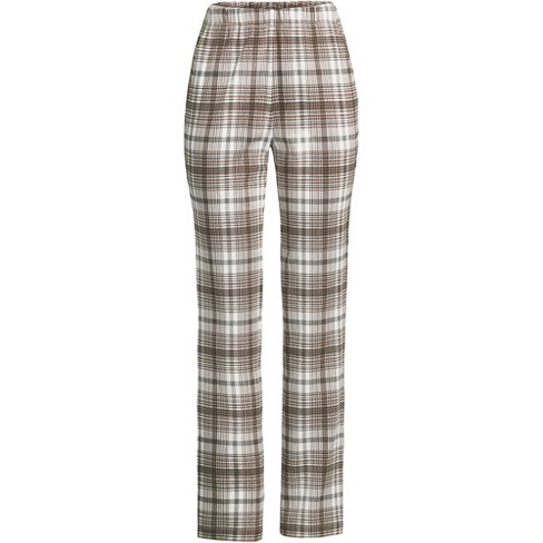 Lands' End Women's Tall Sport Knit High Rise Elastic Waist Pull On Pants -  Small Tall - Alabaster Vintage Plaid : Target