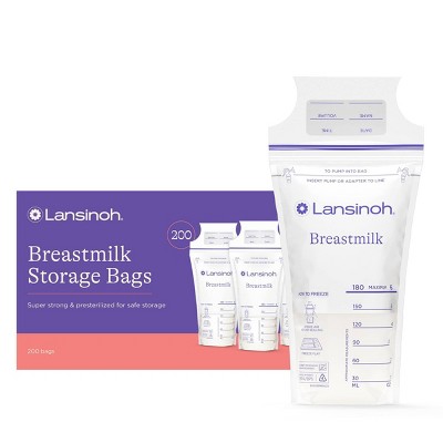 Image of Lansinoh Breast Milk Storage Bags for Breast Feeding Moms - 200ct