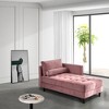 SKRAN 64" Velvet Chaise,Mid-Century Modern Chaise Furniture,SRecliner for Bedroom Living Room,Apartment, Tool-Free Assembly. (Pink) - 4 of 4