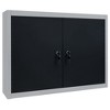 vidaXL Wall Mounted Tool Cabinet Industrial Style Metal Gray and Black, with 2 Doors - 2 of 4