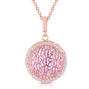 Guili Cubic Zirconia Sterling Silver Rose Plated Round Pink Pendant, A Perfect and Elegant Addition to Your Collection for Any Look - 1 of 4