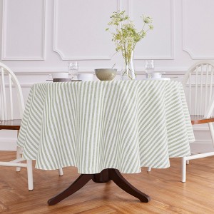Solino Home Linen Stripe Round Tablecloth | Amalfi - 1 of 4