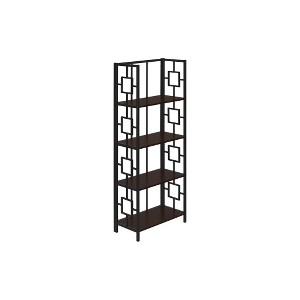 Lyngins 4-Tier Corner Bookshelves with Three-leg Metal Frame,Fan-shaped Shelves,Shelving Units,Bookcases for Living Room,Office - 1 of 4