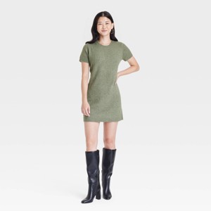 Women's Short Sleeve Cozy Knit Mini Sweater Dress - A New Day™ - 1 of 3