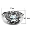 Slickblue Halo Engagement-Style Ring for Women, Square Cushion CZ with Round Pave Stones, Silver Steel, Size 5–10 - 2 of 4