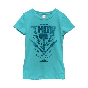 Girl's Marvel Thor: Ragnarok Asgardian Warrior Hammer T-Shirt - 1 of 3