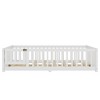 Twin Size Kids Floor Bed, Safety Guardrails, Functional Door, Pine Wood Frame, Low Profile Design,Natural -- Frevyn - 4 of 4