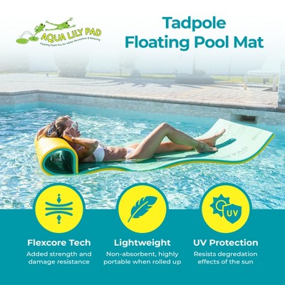 Green and Yellow Foam Floating Pool Lounger with Storage Bag