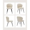 Coucheta Set of 4 Ergonomic Dining Chairs, Easy-Clean Leather Upholstery with Curved Backrest & Steel Legs, 265lb Capacity - 2 of 4
