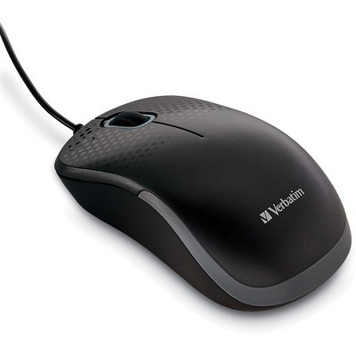 Verbatim Silent Corded Optical Mouse - Black - Optical - Cable - Black - USB Type A - Scroll Wheel