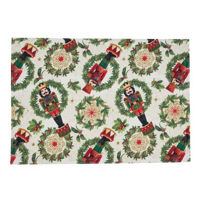 Saro Lifestyle Nutcracker Design Holiday Placemats (Set of 4)