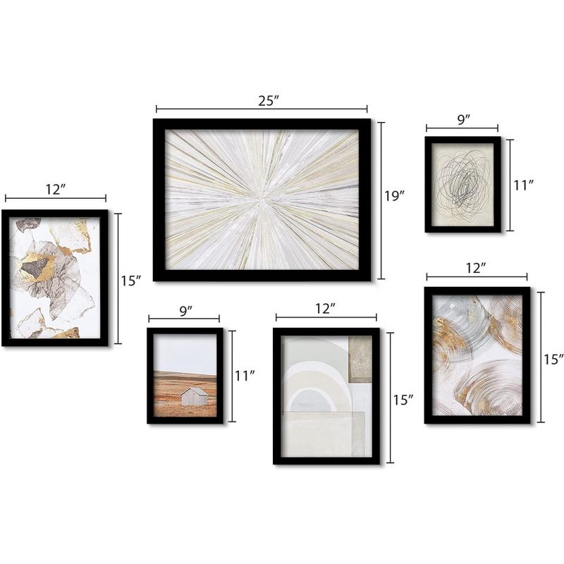 Americanflat Modern (Set Of 6) Framed Prints Gallery Wall Art Set Abstract Shimmering Light Color Blocks By, 4 of 7