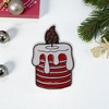 Unique Bargains Christmas Brooches Alloy Dripping Wax White Red 1.18"x1.18" 1 Pc - 2 of 4